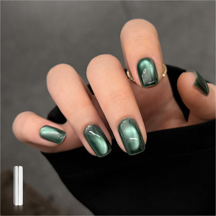 GAOY Jelly Green Cat Eye Gel Nail Polish 16ml front view
