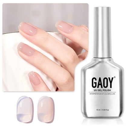GAOY Jelly Nude Gel Nail Polish 16ml Milk Tea front view