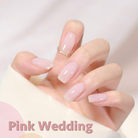 GAOY Jelly Nude Gel Nail Polish 16ml sheer pink application on nails