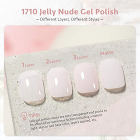 GAOY Jelly Nude Gel Nail Polish 16ml sheer pink bottle back view