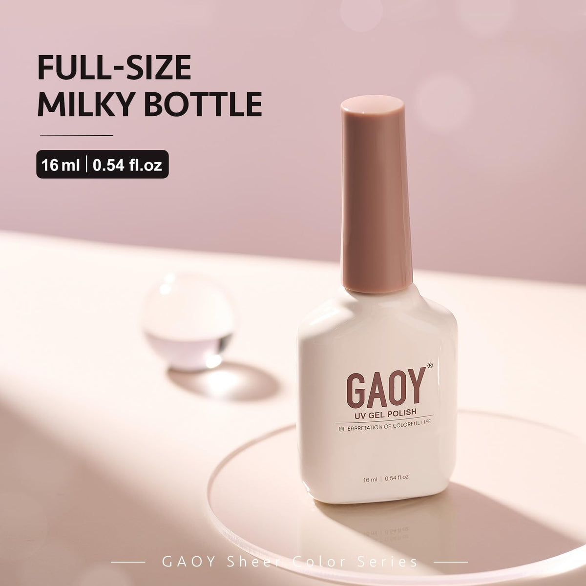 GAOY Jelly Nude Gel Nail Polish 16ml sheer pink packaging