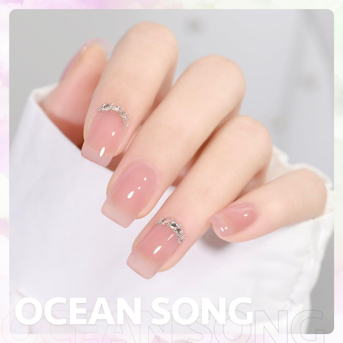 GAOY Jelly Nude Gel Nail Polish 16ml sheer rose pink application on nails
