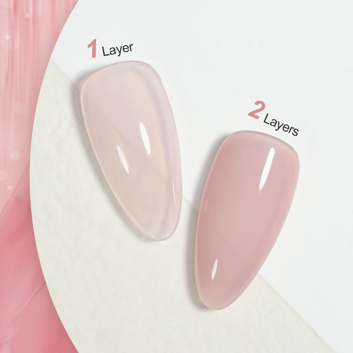 GAOY Jelly Nude Gel Nail Polish 16ml sheer rose pink bottle side view