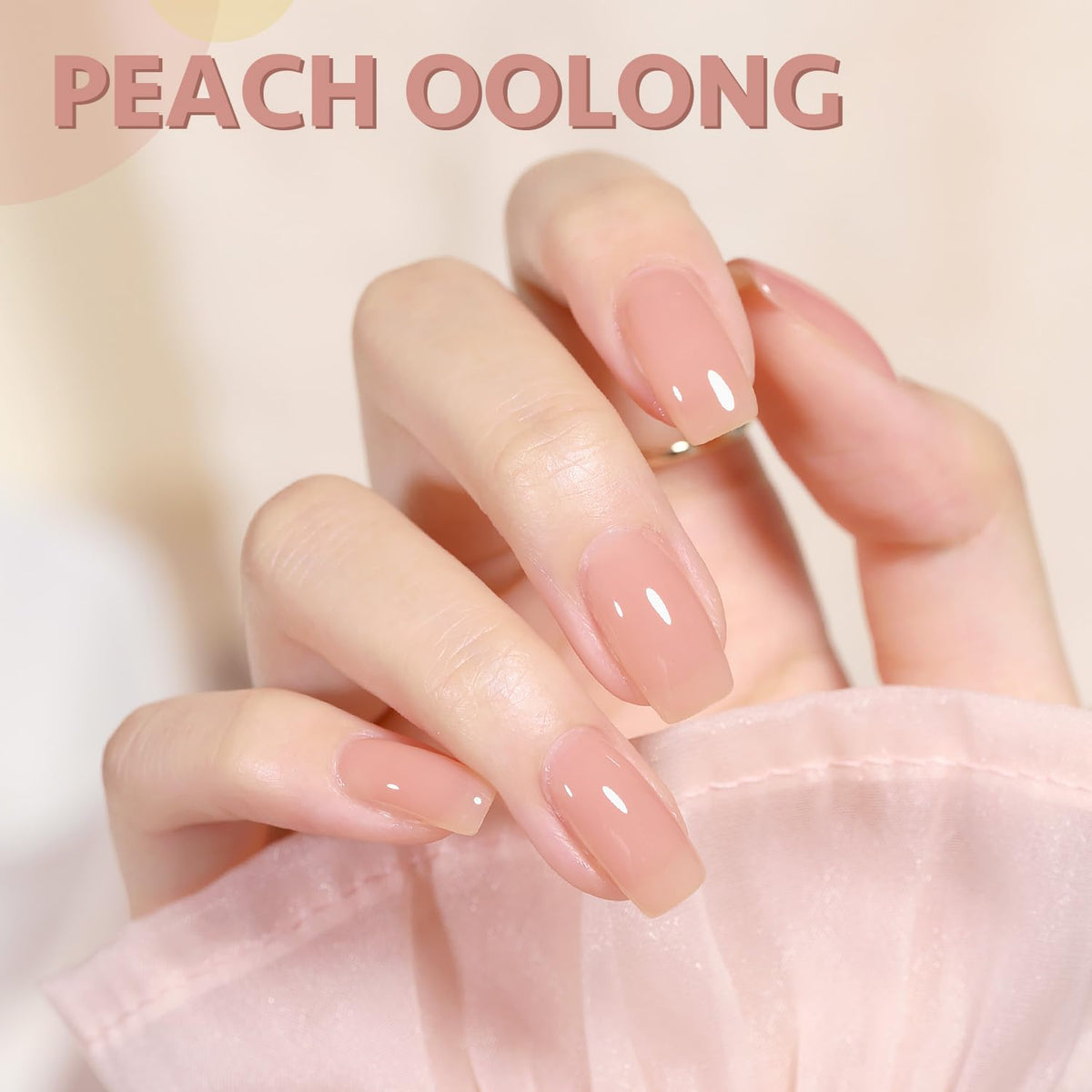 GAOY Jelly Nude Gel Nail Polish applied on nails