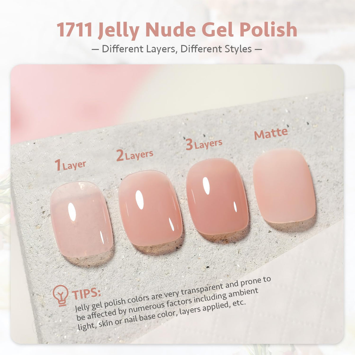 GAOY Jelly Nude Gel Nail Polish bottle with applicator