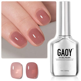 GAOY Jelly Nude Pink Gel Nail Polish 16ml bottle front view