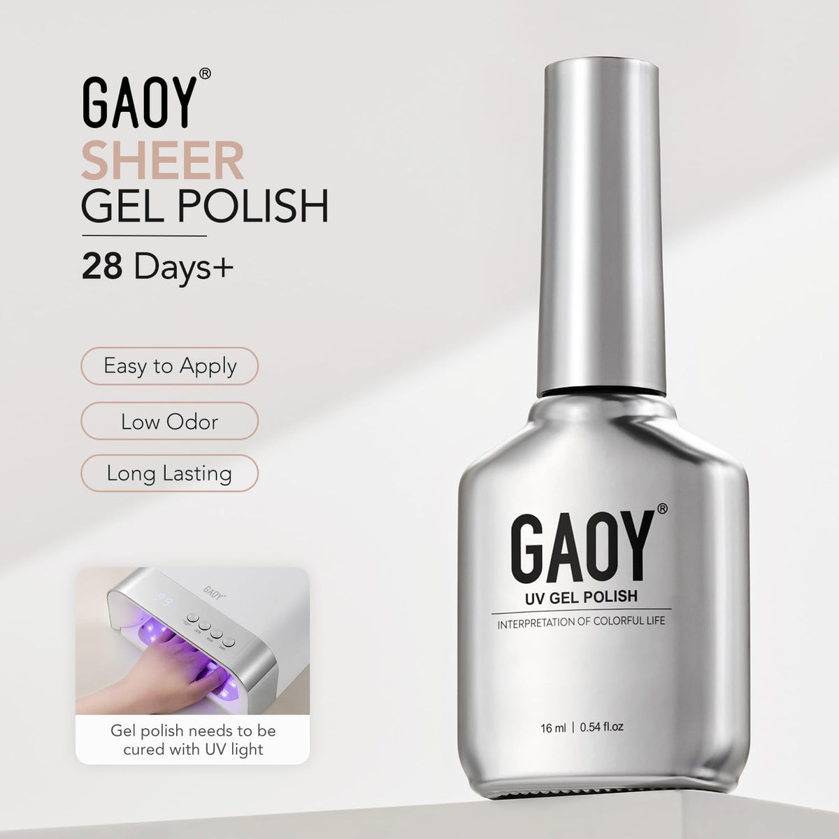 GAOY Jelly Nude Purple Gel Nail Polish swatch on nail