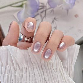 GAOY Jelly Purple Cat Eye Gel Nail Polish 16ml applied on nails