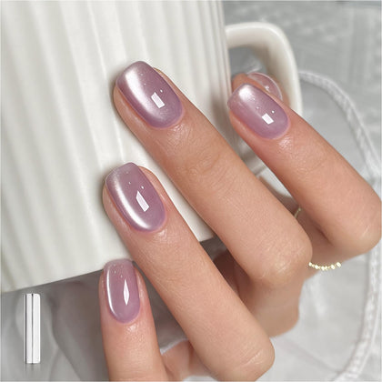 GAOY Jelly Purple Cat Eye Gel Nail Polish 16ml bottle front view