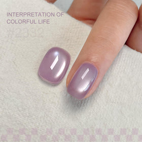 GAOY Jelly Purple Cat Eye Gel Nail Polish applied on nails