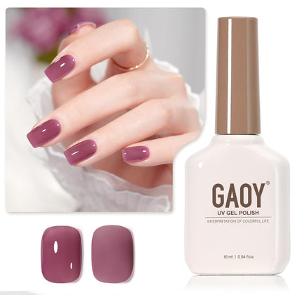 GAOY Jelly Purple Gel Nail Polish 16ml bottle front view