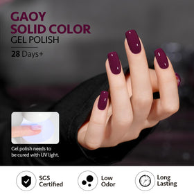 GAOY Jelly Purple Gel Nail Polish application process