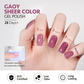 GAOY Jelly Purple Gel Nail Polish packaging display