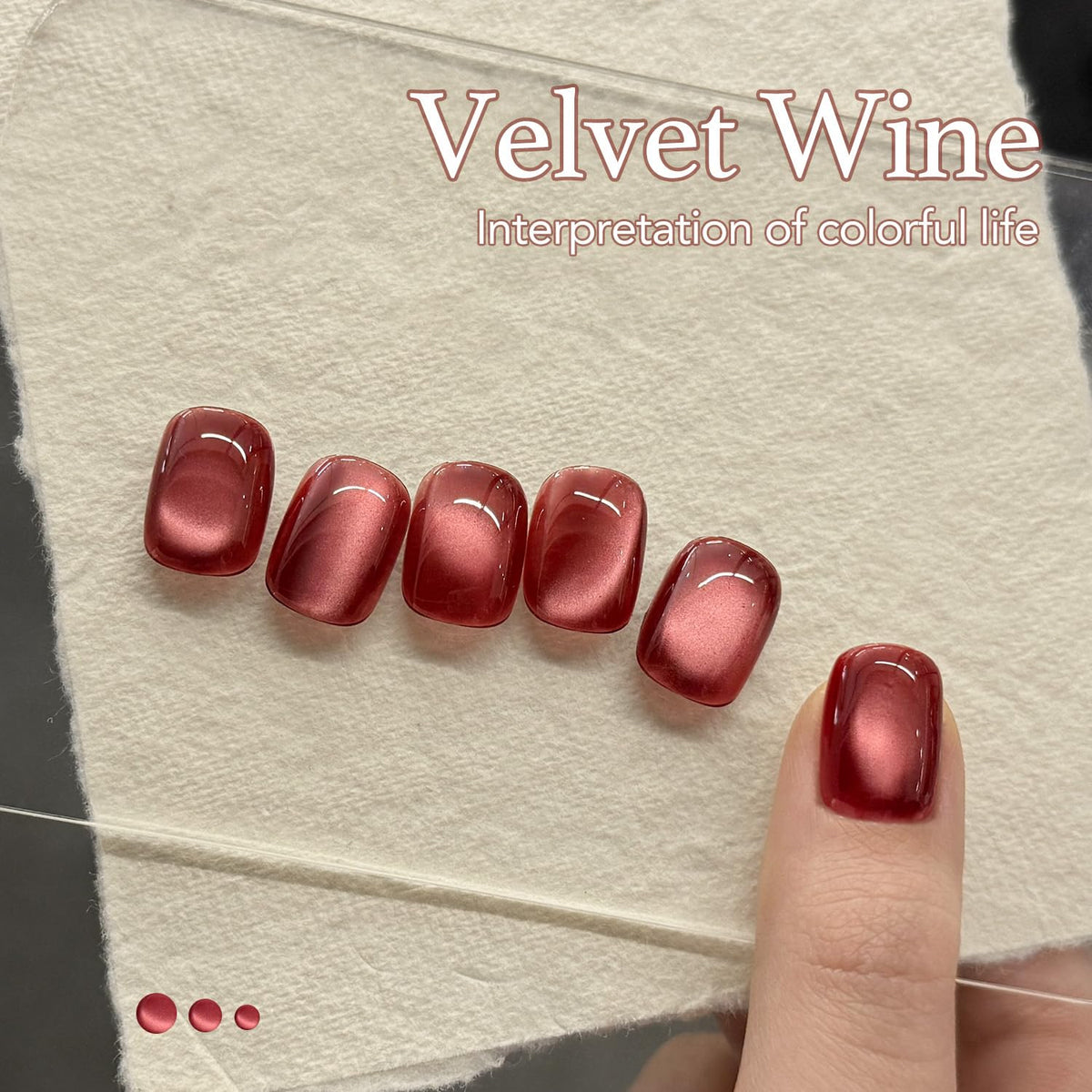 GAOY Jelly Red Cat Eye Gel Nail Polish in packaging