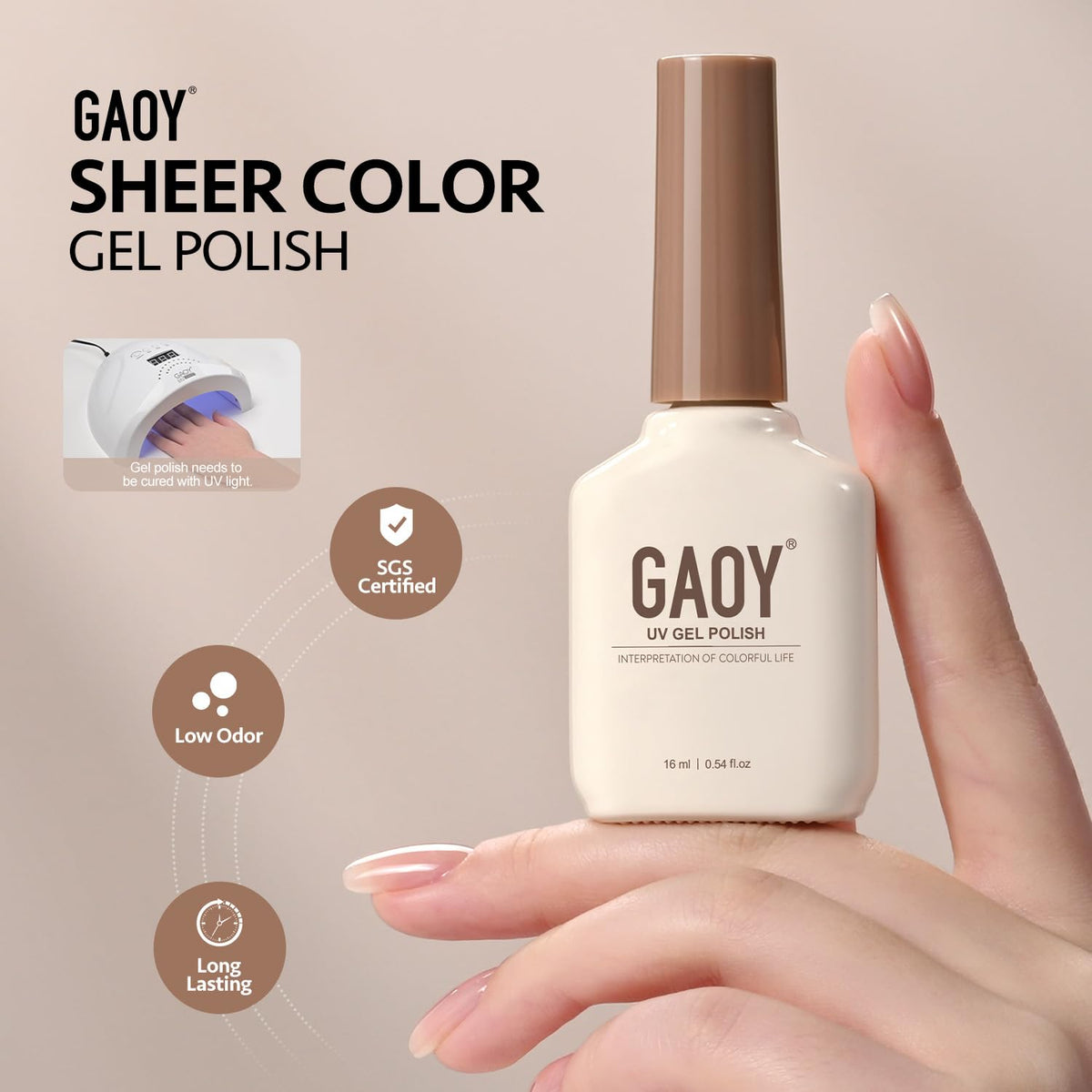 GAOY Jelly Red Gel Nail Polish 16ml packaging