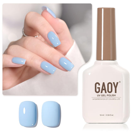 GAOY Light Blue Gel Nail Polish 16ml Calm Breeze front view