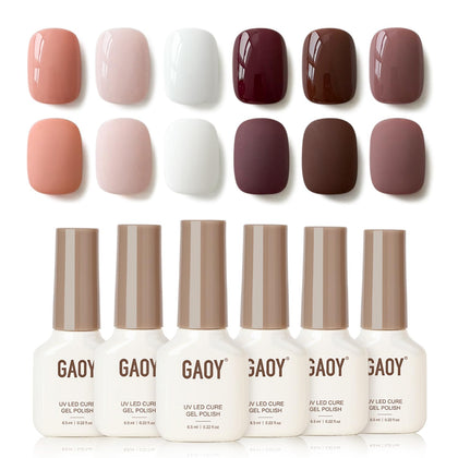 GAOY Mauve Gel Nail Polish Set with six bottles in various colours