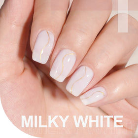 GAOY Milky White Gel Nail Polish 16ml application on nails