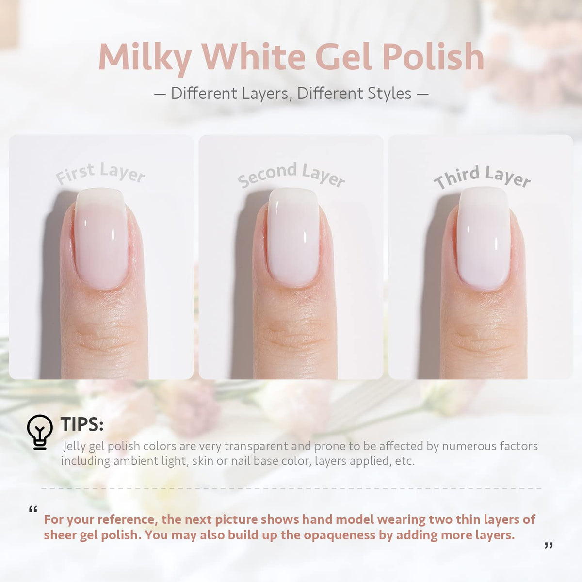 GAOY Milky White Gel Nail Polish 16ml bottle side view