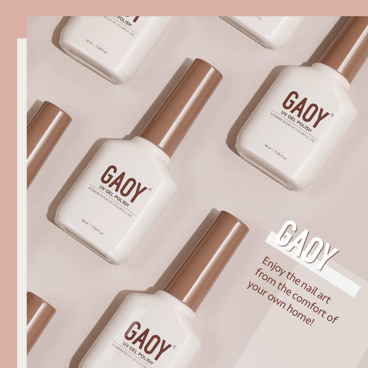 GAOY Milky White Gel Nail Polish 16ml close-up of brush