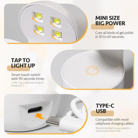 GAOY Mini UV Light with timer button close-up