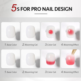 GAOY Nail Blooming Gel with liner brush and floral design