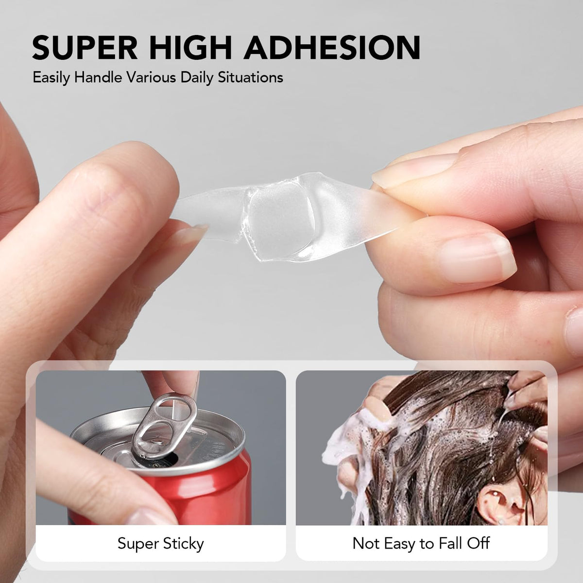 GAOY Nail Glue Gel being applied to a clear press-on nail