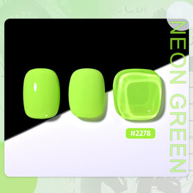 GAOY Neon Green Gel Nail Polish application on nails