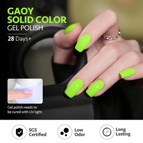 GAOY Neon Green Gel Nail Polish packaging details
