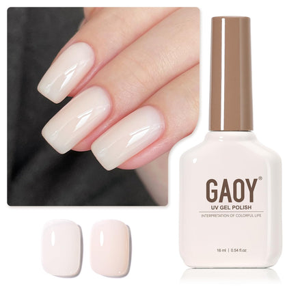 GAOY Nude Jelly Gel Nail Polish 16ml sheer opal front view