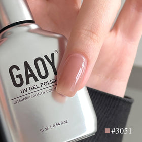 GAOY Nude Jelly Gel Nail Polish 16ml swatch on nail
