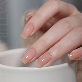 GAOY Nude Jelly Gel Nail Polish application on nails
