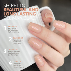 GAOY Nude Jelly Gel Nail Polish curing under UV lamp