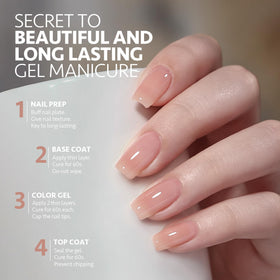 GAOY Nude Jelly Gel Nail Polish curing under UV lamp