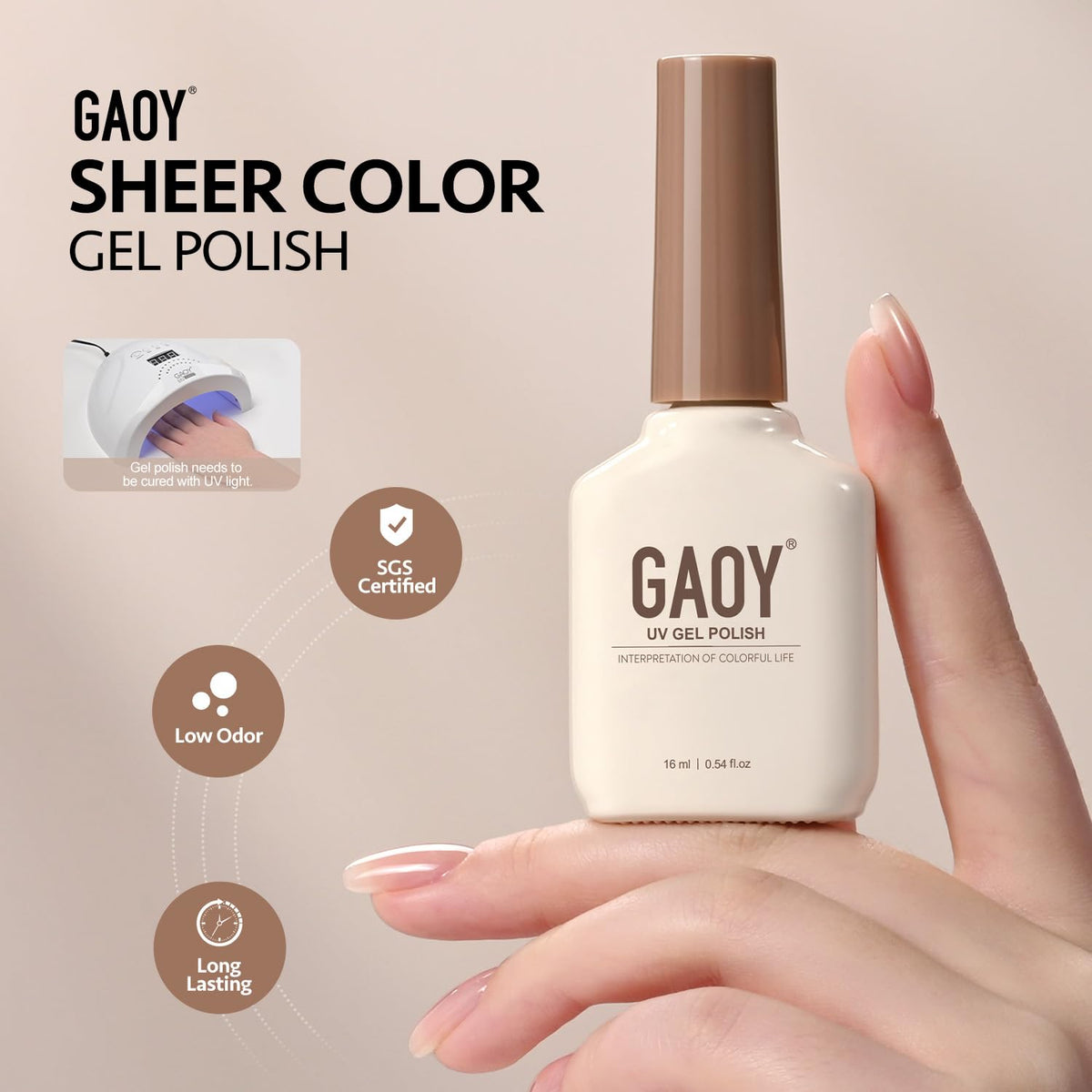 GAOY Nude Jelly Gel Nail Polish swatch on paper