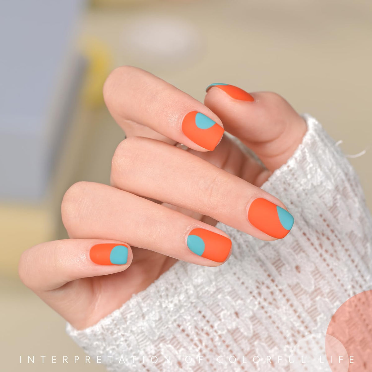 GAOY Orange Gel Nail Polish 16ml applied on nails