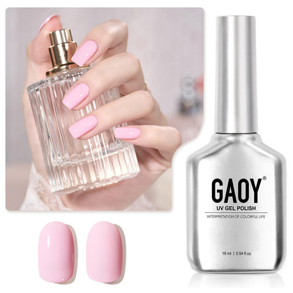 GAOY Pastel Gel Nail Polish 16ml Baby Pink front view