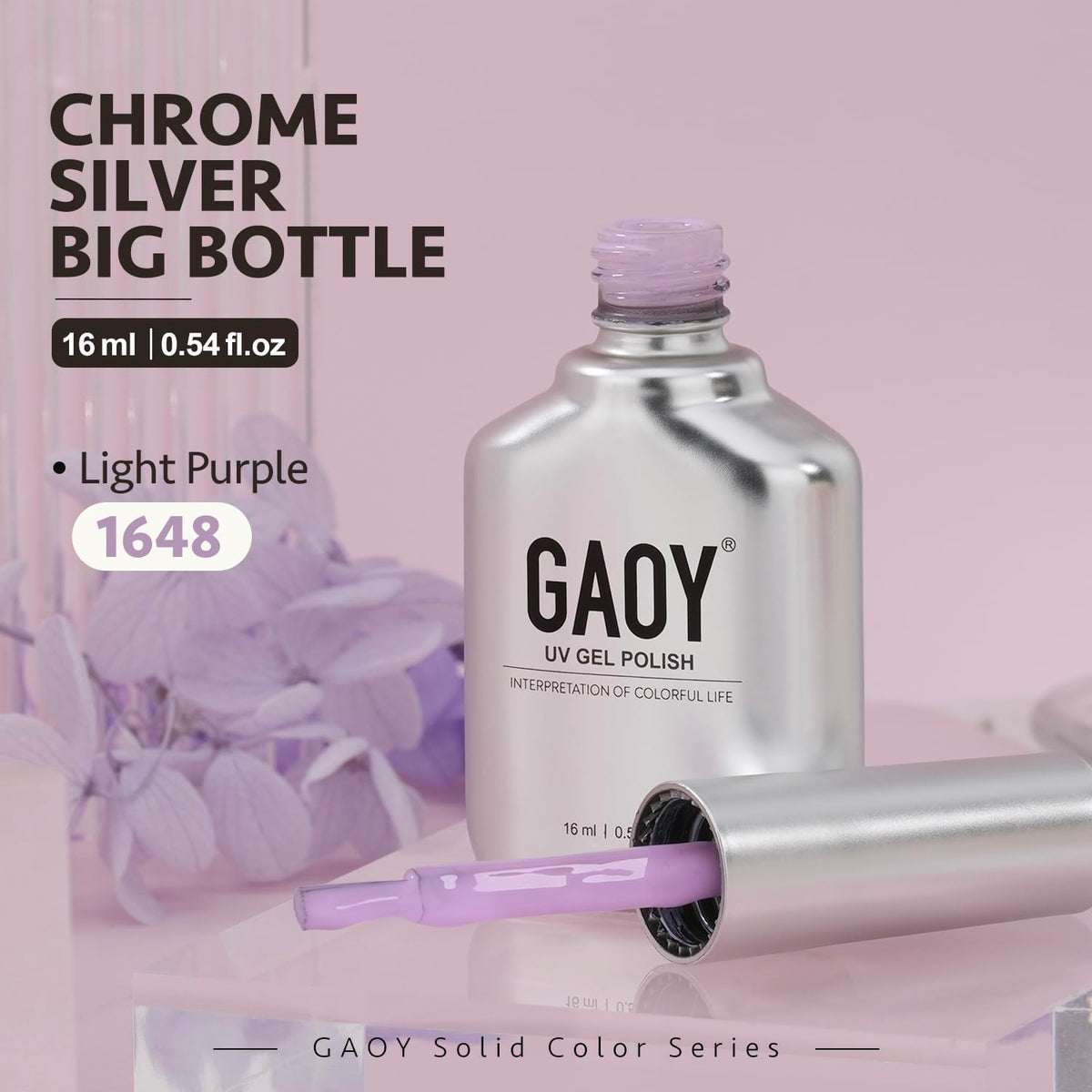 GAOY Pastel Gel Nail Polish 16ml Light Purple close-up of texture