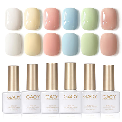 GAOY Pastel Spring Gel Nail Polish Set with six colours