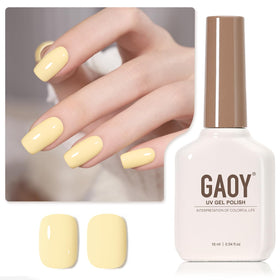 GAOY Pastel Yellow Gel Nail Polish 16ml front view