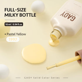 GAOY Pastel Yellow Gel Nail Polish in a nail care setting