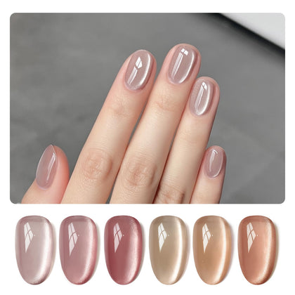 GAOY Pink Cat Eye Gel Nail Polish Kit with six colours and magnet