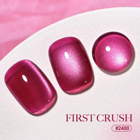 GAOY Pink Cat Eye Gel Nail Polish with cat eye magnet