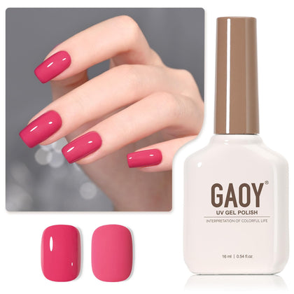 GAOY Pink Gel Nail Polish 16ml bottle front view