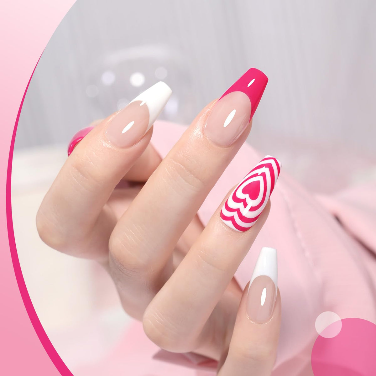 GAOY Pink Gel Nail Polish 16ml Bubblegum Pink with UV lamp