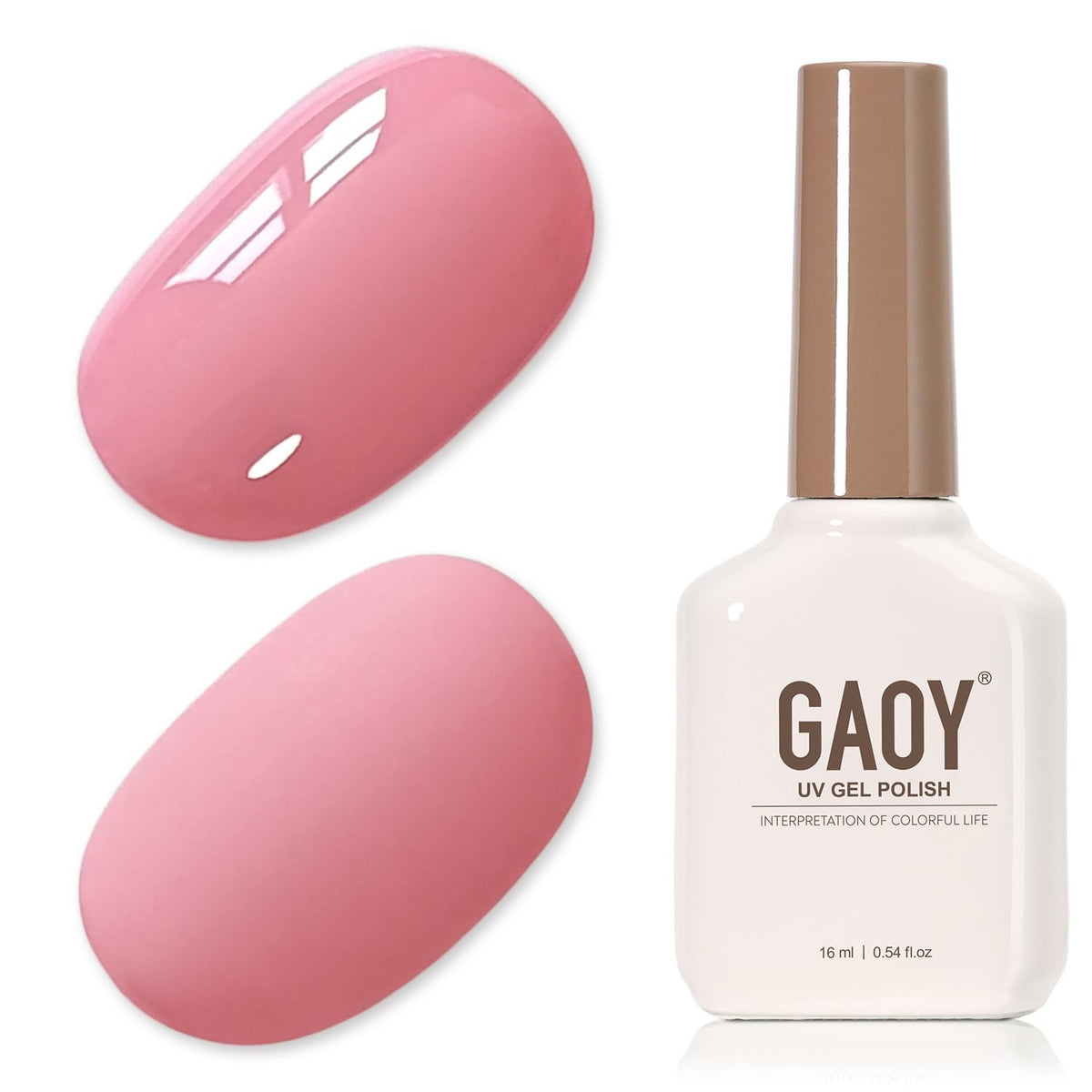 GAOY Pink Gel Nail Polish 16ml cherry pink front view