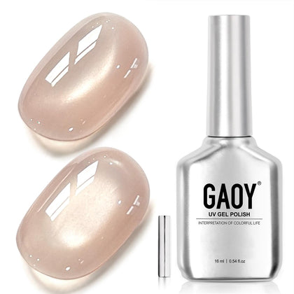 GAOY Pink Glassy Cat Eye Gel Nail Polish 16ml front view