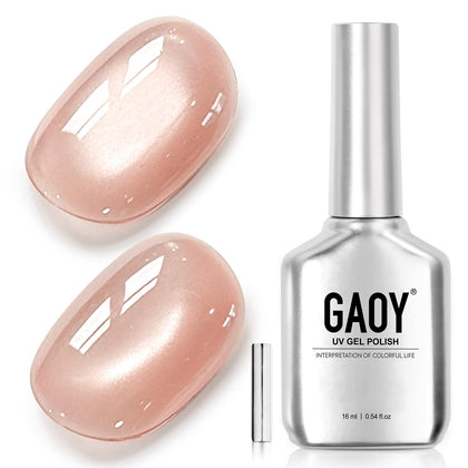 GAOY Pink Glassy Cat Eye Gel Nail Polish 16ml front view