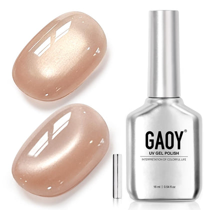 GAOY Pink Glassy Cat Eye Gel Nail Polish 16ml front view