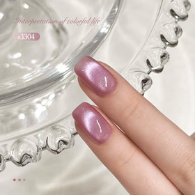 GAOY Pink Glassy Cat Eye Gel Nail Polish 16ml with cat eye magnet